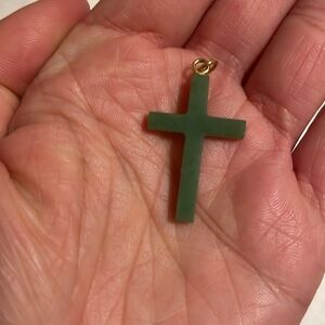 Jade cross pendant - NOS